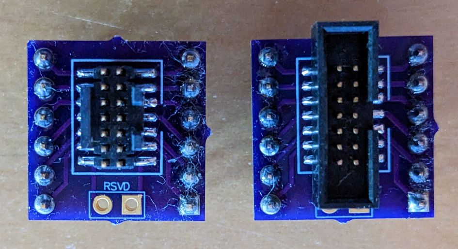 OSHPark STC14 breakout board with Samtec and CNC connectors